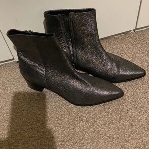 Next Metallic Black Ankle Boots